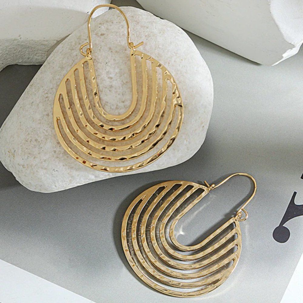 Anthropologie Gold and Silver Geometric Earrings - Picture 8 of 13